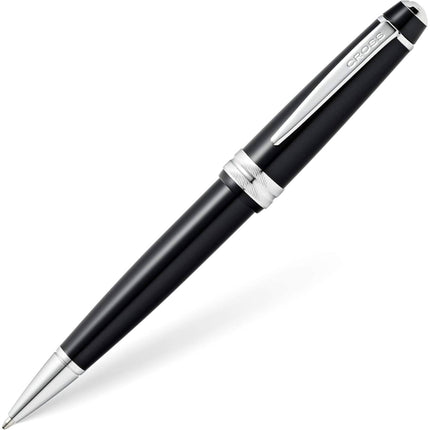 Cross Bailey Light AT0742-1 Glossy Black Resin Ballpoint Pen with Chrome Trim ,