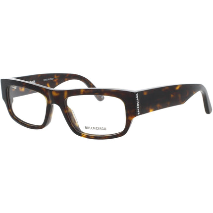 Balenciaga Men's Eyeglasses Frame - Rectangular Havana Acetate Full Rim | BB0304O 002 ,