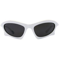 Balenciaga Men's Sunglasses Frame - Wraparound White Acetate Full Rim | BB0229S 004 ,