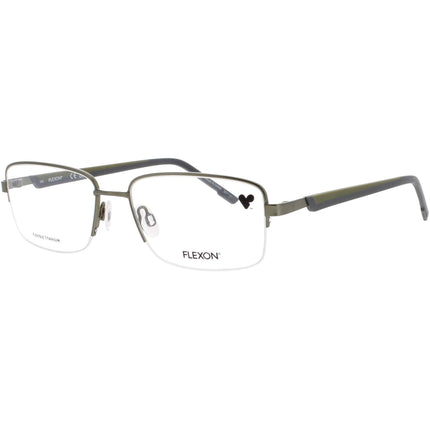 Flexon Unisex Eyeglasses - Matte Moss Metal Rectangular Half Rim Frame | H6084 314 ,