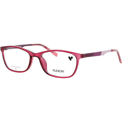 Flexon Kid's Eyeglasses Frame - Rectangular Shape Plum Plastic Full Rim | J4021 N 501 ,