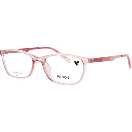 Flexon Kid's Eyeglasses Frame - Rectangular Shape Pink Plastic Full Rim | J4021 N 650 ,