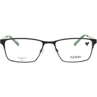 Flexon Kid's Eyeglasses - Rectangular Matte Green Metal Full Rim, 51 mm | J4022 N 313 ,