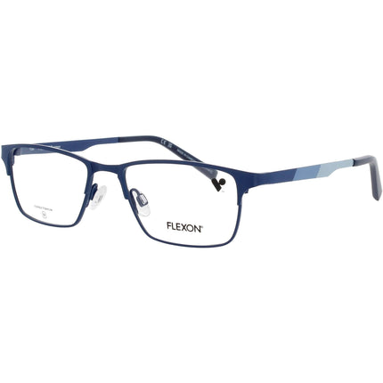 Flexon Kid's Eyeglasses - Rectangular Matte Blue Metal Full Rim, 49 mm | J4022 N 404 ,