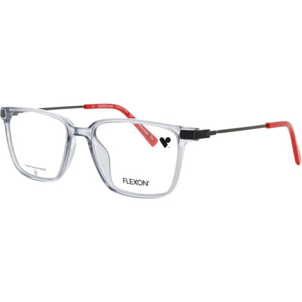 Flexon Kid's Frame - Rectangular Shape Grey Crystal/Red Plastic Full Rim | J4017 051 ,