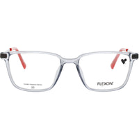 Flexon Kid's Frame - Rectangular Shape Grey Crystal/Red Plastic Full Rim | J4017 051 ,