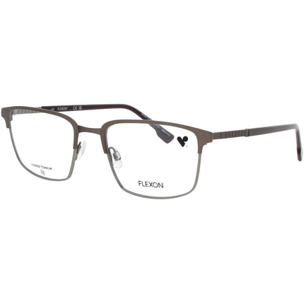 Flexon Men's Frame - Rectangular Shape Matte Gunmetal Metal Full Rim | E1128 N 072 ,