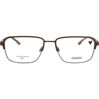 Flexon Men's Eyeglasses Frame - Rectangular Matte Coffee Metal Full Rim | E1155 206 ,