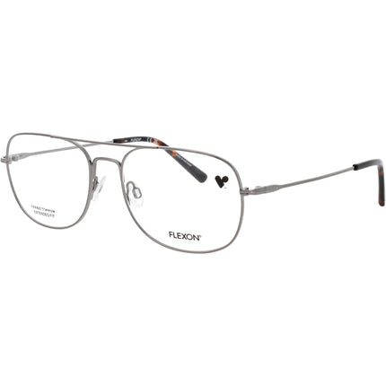 Flexon Men's Eyeglasses Frame - Navigator Shape Gunmetal Metal Full Rim | H6066 N 070 ,
