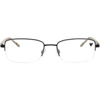 Flexon Men's Eyeglasses Frame - Rectangular Satin Black Metal Half Rim | H6079 004 ,