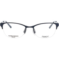 Flexon Women's Eyeglasses Frame - Cat Eye Shape Navy Metal Half Rim | MAE 412 ,