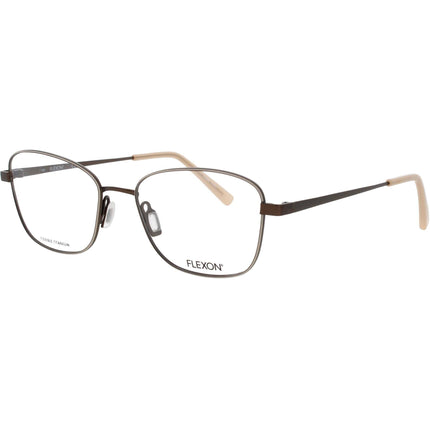Flexon Women's Eyeglasses Frame - Geometric Shape Brown Metal Full Rim | W3036 210 ,
