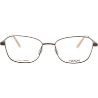 Flexon Women's Eyeglasses Frame - Geometric Shape Brown Metal Full Rim | W3036 210 ,