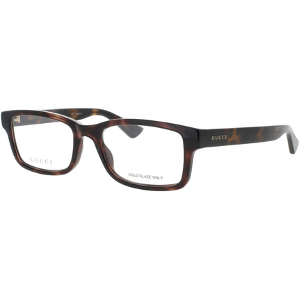 Gucci Men's Eyeglasses Frame - Rectangular Havana Acetate Full Rim | GG1717O 002 ,