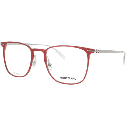 Mont Blanc Men's Eyeglasses Frame - Square Red/Silver Metal Full Rim | MB0232O 006 ,