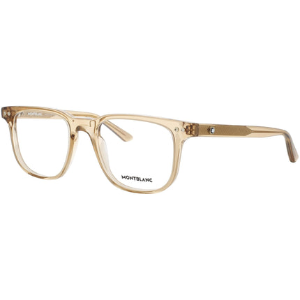 Mont Blanc Men's Eyeglasses Frame - Rectangular Beige Acetate Full Rim | MB0256O 008 ,