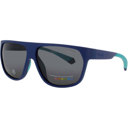 Polaroid Men's Sunglasses - Matte Blue Acetate Square Full Rim Frame | PLD-7053/S FLL ,