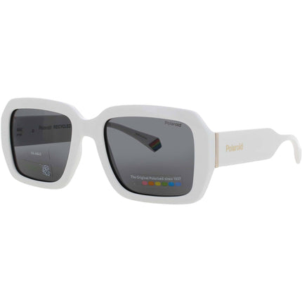 Polaroid Unisex Sunglasses - White Acetate Square Full Rim Frame | PLD-6223/S/X VK6 ,