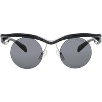 Prada Men's Sunglasses - Shiny Black Acetate Round Rimless Frame | PR A24S 1AB5S0 ,