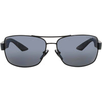 Prada Men's Sunglasses - Shiny Black Rectangular Shape Full Rim Frame | PS 50ZS 1AB02G ,