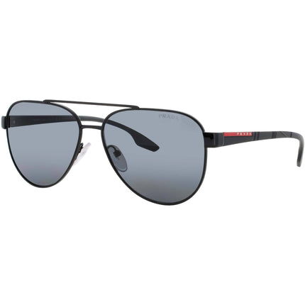 Prada Men's Sunglasses - Shiny Black Metal/ Aviator Full Rim Frame | PS 54TS 1AB5Z1 ,