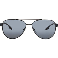 Prada Men's Sunglasses - Shiny Black Metal/ Aviator Full Rim Frame | PS 54TS 1AB5Z1 ,