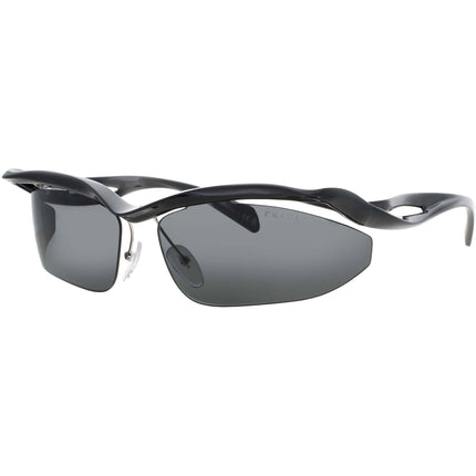 Prada Women's Sunglasses - Shiny Black Rectangular Rimless Frame | PR A25S 1AB5S0 ,