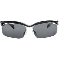 Prada Women's Sunglasses - Shiny Black Rectangular Rimless Frame | PR A25S 1AB5S0 ,