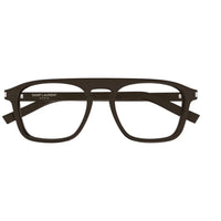 Saint Laurent Men's Eyeglasses Frame - Navigator Brown Acetate Full Rim | SL 157 009 ,