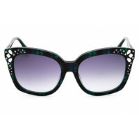 Draper James Women's Sunglasses - Blue Plaid Rectangular Full Rim Frame | DJ7013 400 ,