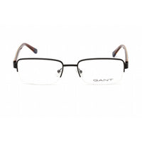Gant Men's Designer Eyeglasses - Rectangular Matte Black Metal Half Rim | GA3149 002 ,