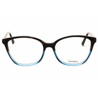 Max & Co Women's Eyeglasses - Havana/Blue Full Rim Rectangular Frame | MO5077 56A ,