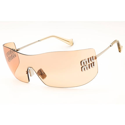 Miu Miu Women's Sunglasses - Silver Meta Metal Shield Rimless Frame | 0MU B53S 1BC80Y ,