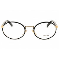 Prada Unisex Designer Eyeglasses - Oval Pale Gold and Black Full Rim | PR B55V AAV1O1 ,