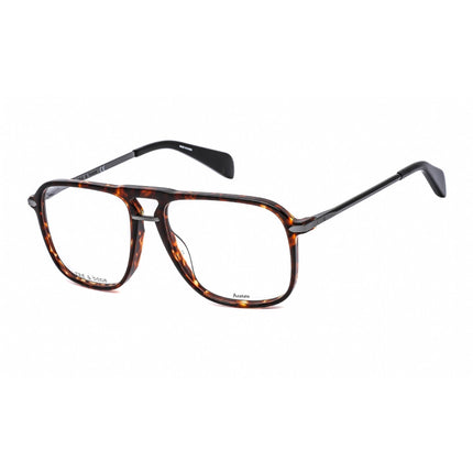 Rag and Bone Men's Eyeglasses - Rectangular Shape Havana Ruthenium | RNB 7006 03MA 00 ,