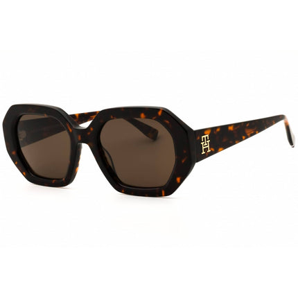 Tommy Hilfiger Women's Designer Sunglasses - Oval Havana Full Rim | TH 2155/S 0086 70 ,