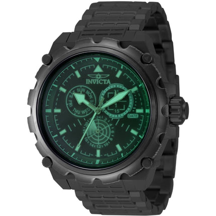 Invicta Coalition Forces Spline Command 49202 Men's Watch 50mm Black Steel Quartz ,
