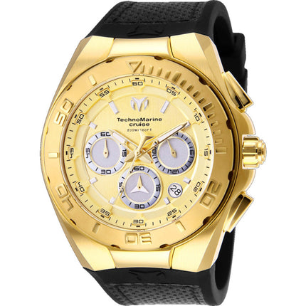 TechnoMarine Cruise Men's Chronograph Watch 45mm Gold-Tone Steel Gold Dial TM-117004 ,