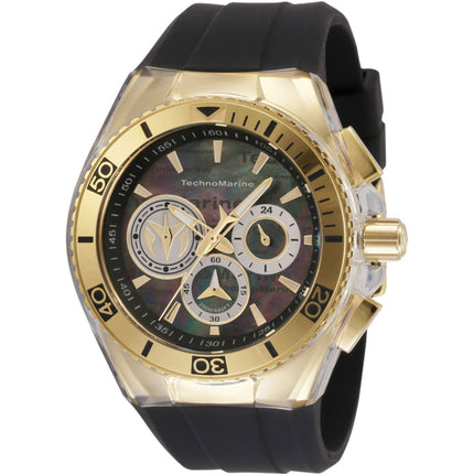 TechnoMarine Cruise Men's Chronograph Watch 46.65mm Gold Steel Black TM-120025 ,
