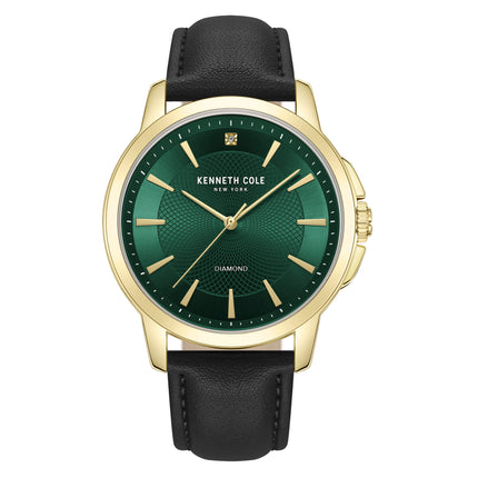 Kenneth Cole KCWGA7001201 Men's 44mm Green Dial Quartz Watch Gold-Tone Case ,