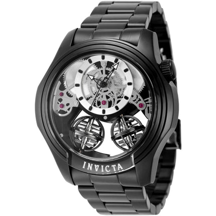 Invicta Specialty Twin-Axis 48899 Men's Skeleton Dial Black Stainless Steel Watch ,
