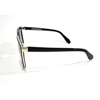 BCBG Max Azria BA4027-001 Women's Cat Eye Sunglasses - Black Gold Metal 56mm ,