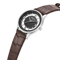 Kenneth Cole KCWGA0000470 Men's Quartz Watch Black Dial Brown Leather Strap ,
