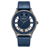 Kenneth Cole KCWGA0000471 Men's Quartz Watch Blue Dial Blue Leather Strap ,