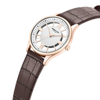 Kenneth Cole KCWGA0000472 Men's Quartz Watch White Dial Brown Leather Strap ,