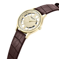 Kenneth Cole KCWGA0000473 Men's Quartz Watch Gold Dial Brown Leather Strap ,