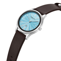 Kenneth Cole KCWGB0000270 Men's Quartz Watch Blue Dial Brown Leather Strap ,