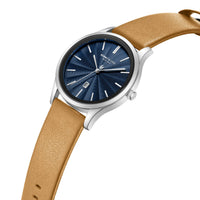 Kenneth Cole KCWGB0000271 Men's Quartz Watch Blue Dial Brown Leather Strap ,