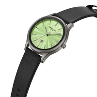 Kenneth Cole KCWGB0000272 Men's Quartz Watch Green Dial Black Leather Strap ,