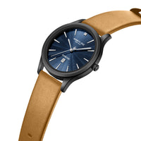 Kenneth Cole KCWGB0000375 Men's Quartz Watch Blue Dial Brown Leather Strap ,